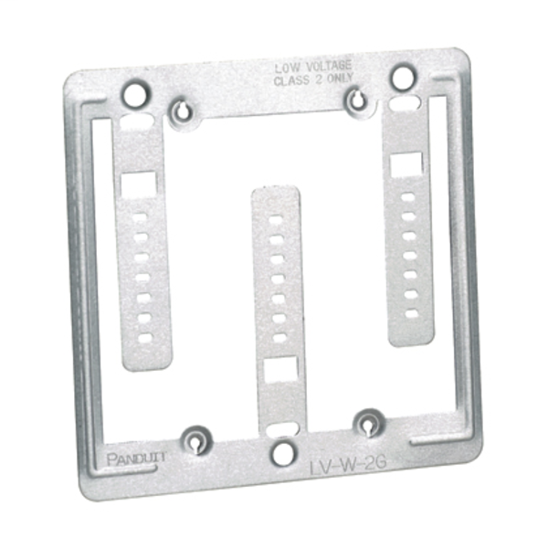 Panduit Low Voltage Retrofit Mntng Plate Bracket, Double Gang, LV-W-2G, PK 50 LV-W-2G